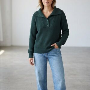 Aerie CozyUp Waffle Button Sweater